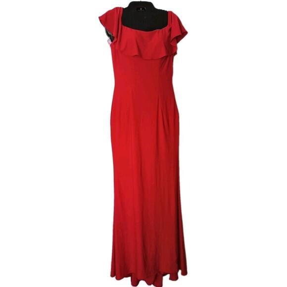 Studio 17 Formal Evening  Dress Size 4 Red Off Shoulder Tulip Skirt Style 12727 - Picture 3 of 10